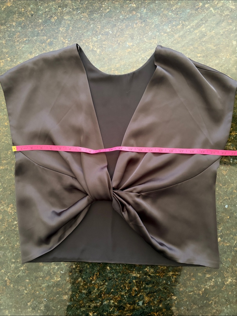 Zara black twist front satin crop top - Picture 6 of 9
